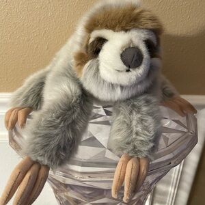 Adorable Gray Sloth Realistic Plush Toy by Viahart